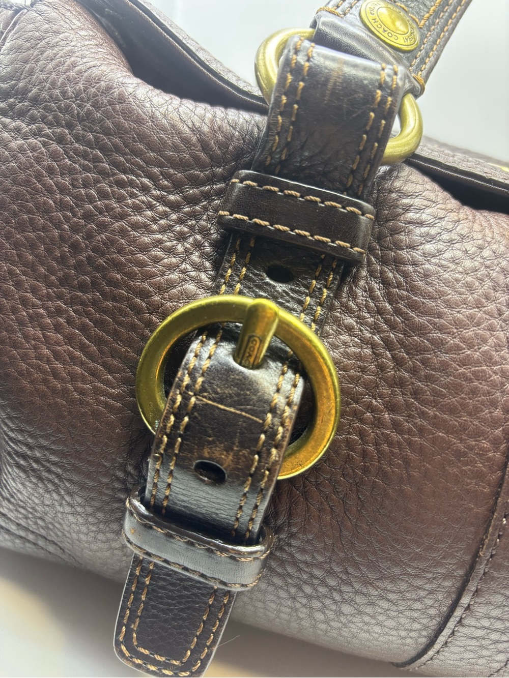 Coach Chelsea Pebbled Brown Leather Shoulder Bag  Y2K 2007 - Picture 14 of 16